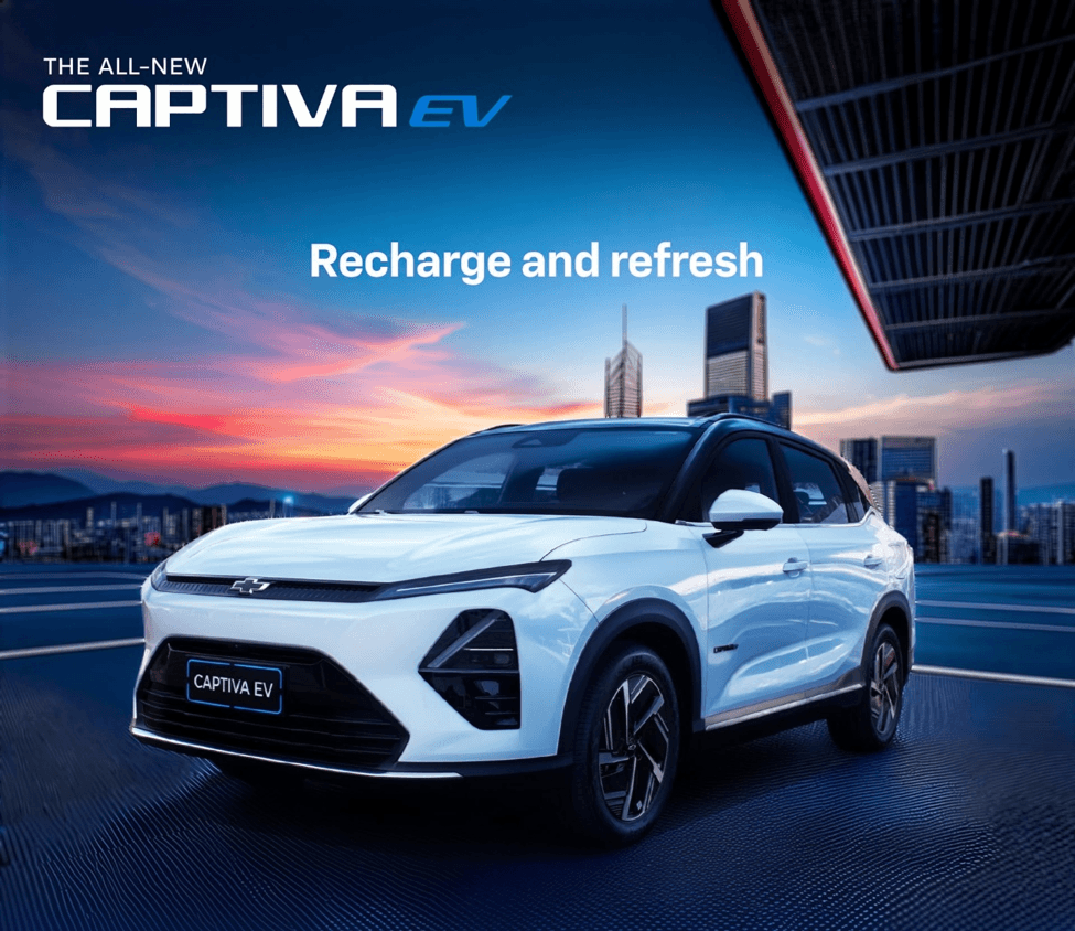 Chevrolet Captiva EV in an urban driving environment