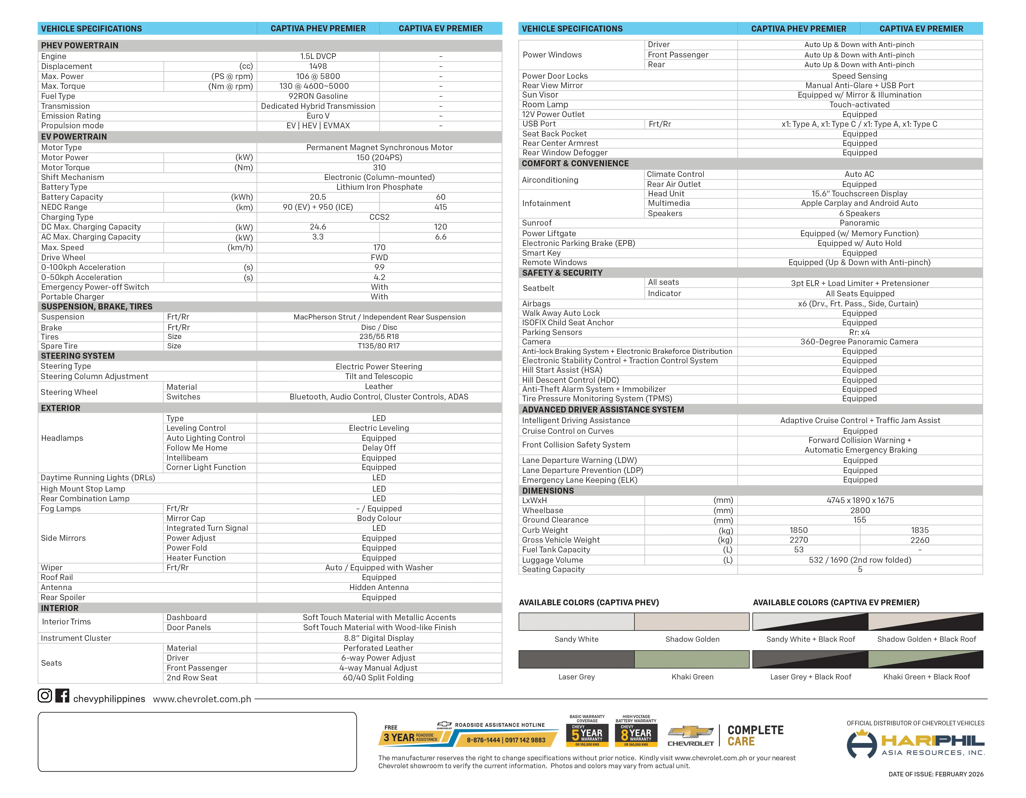 Captiva EV brochure