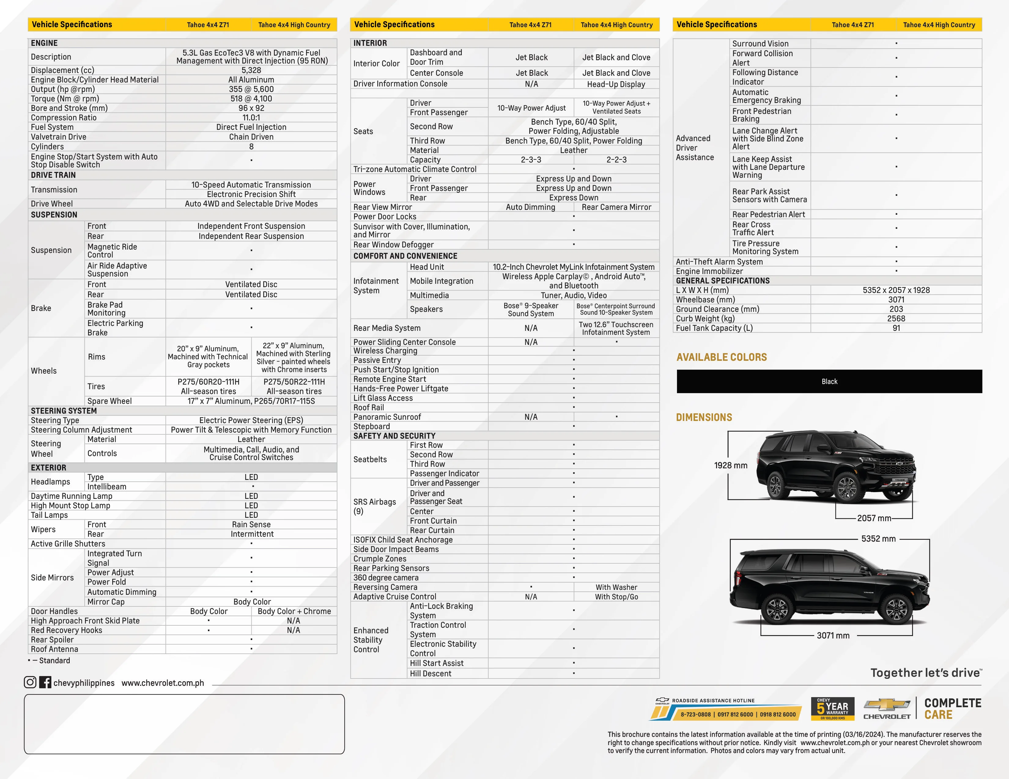 Tahoe brochure